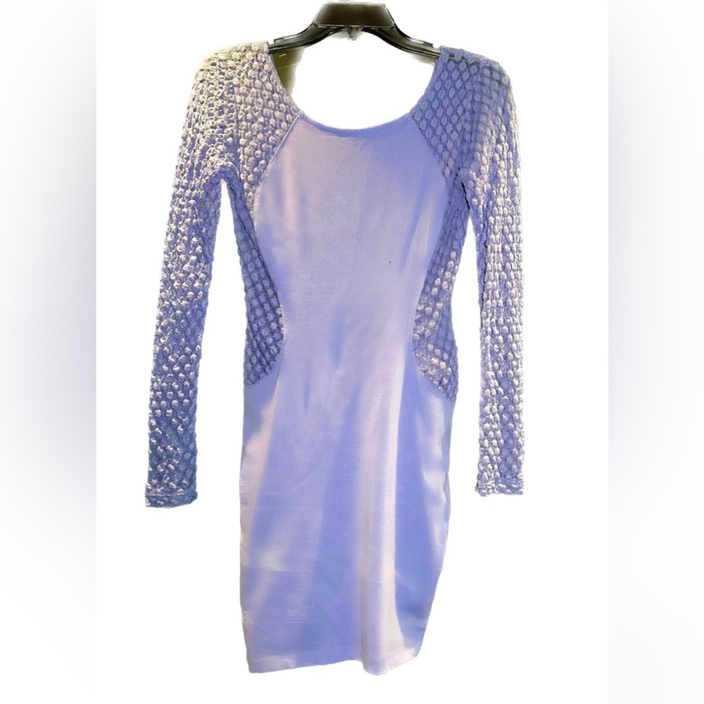 Periwinkle Blue, Form Fitting, Scoop Neck, Mini Dress